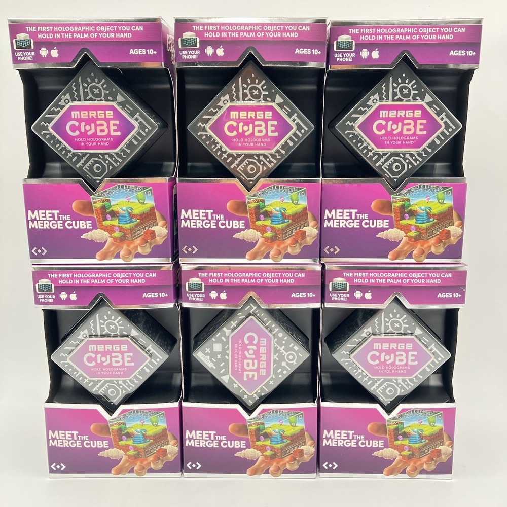 Lot of 6 Merge Cube AR VR Hologram Cubes Model ARC-01 Party Gift - NEW IN BOX